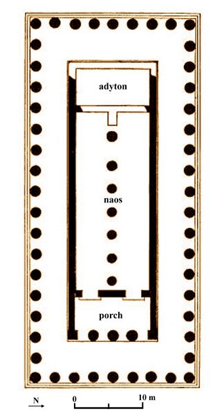 Paestum temple of hera I plan
